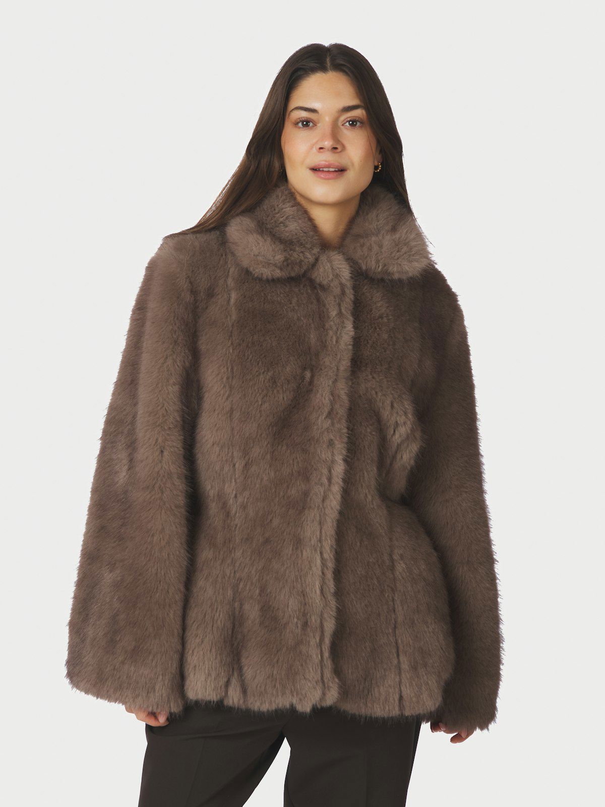Ariella Faux Fur Peplum Jacket