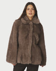 Ariella Faux Fur Peplum Jacket