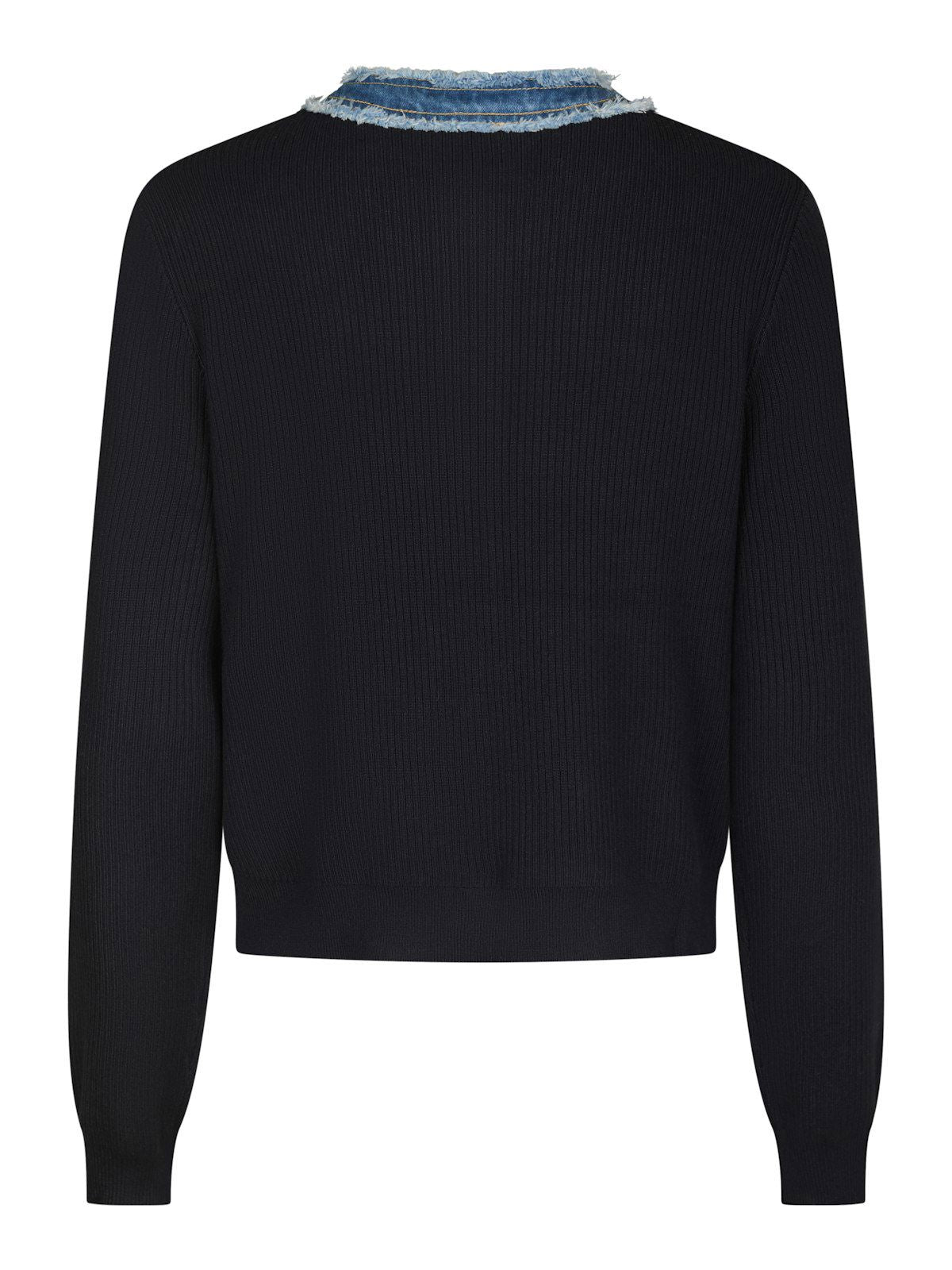 Zelma Knit Denim Cardigan på modell, cardigan fra Neo Noir hos Image Mandal