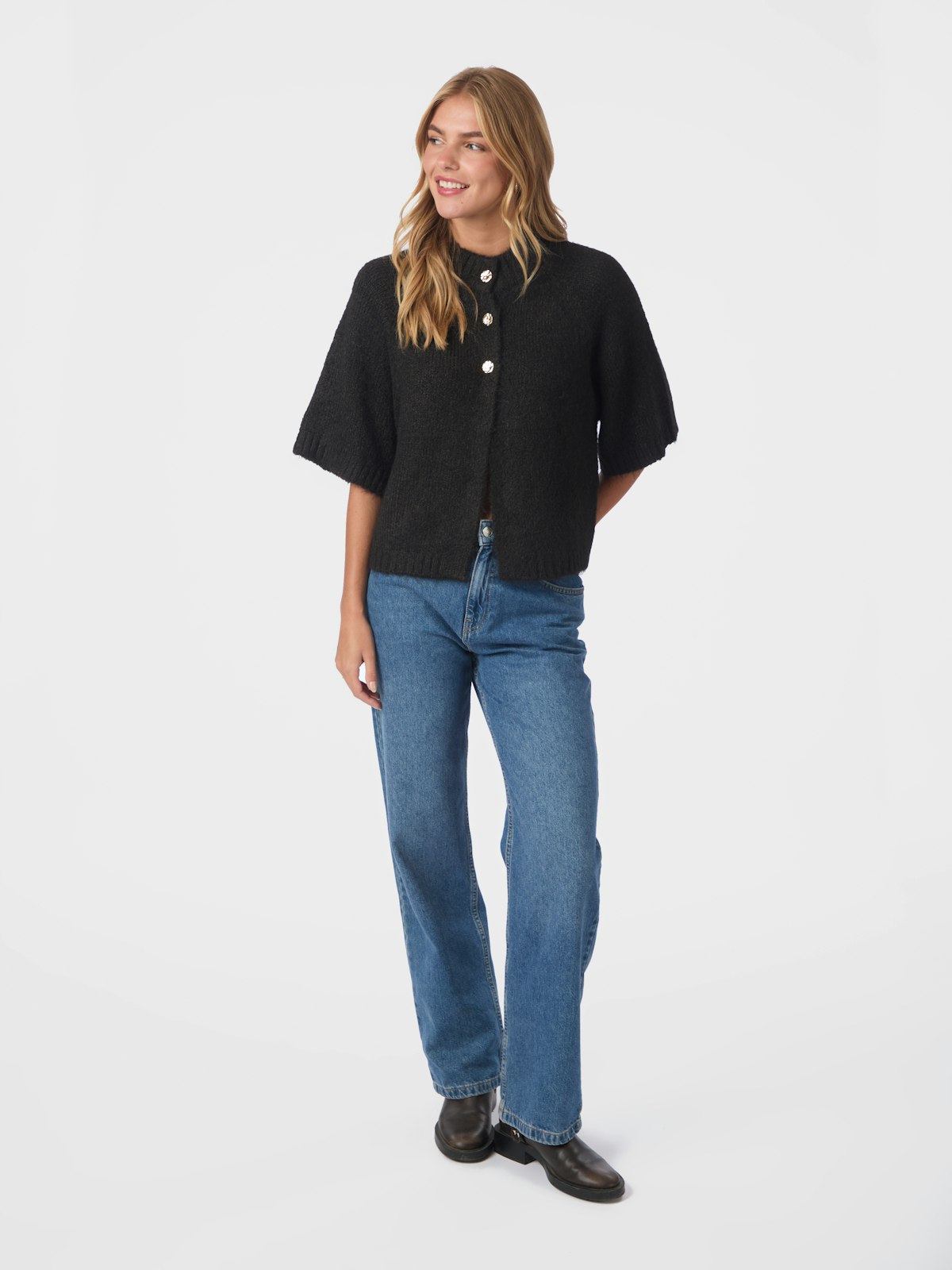 benuuta fluffy knit cardigan