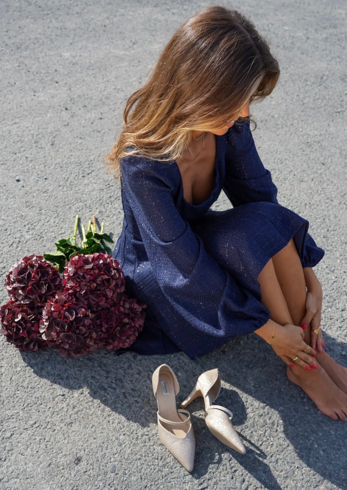 Golightly Sophie Tweed Kjole - Midnight Blue