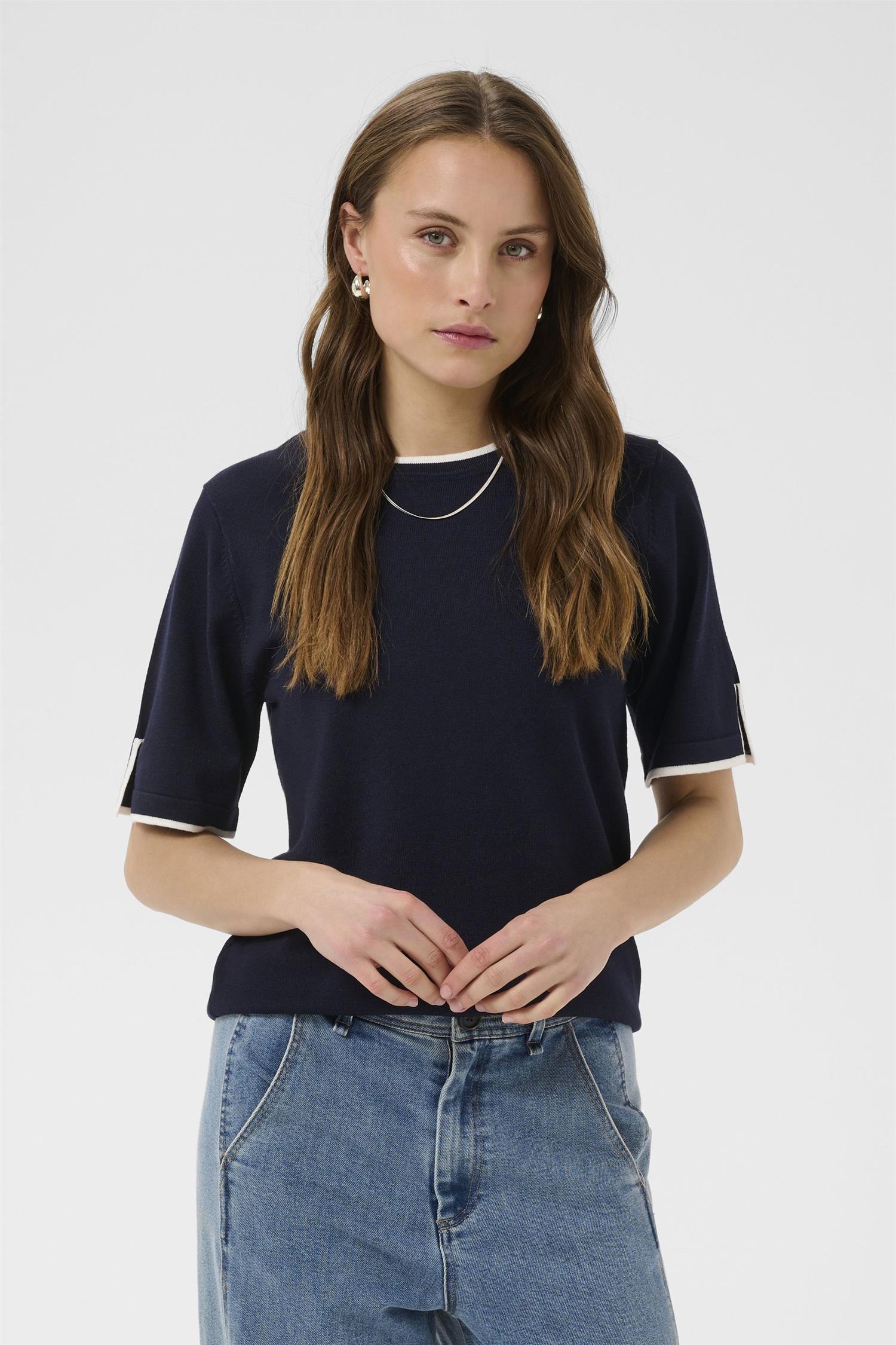 Milasz Contrast Stripe Ss Pullover