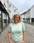 Milasz Ss Pullover i cameo grønn melange i polyester, cardigan fra Saint Tropez hos Image Mandal