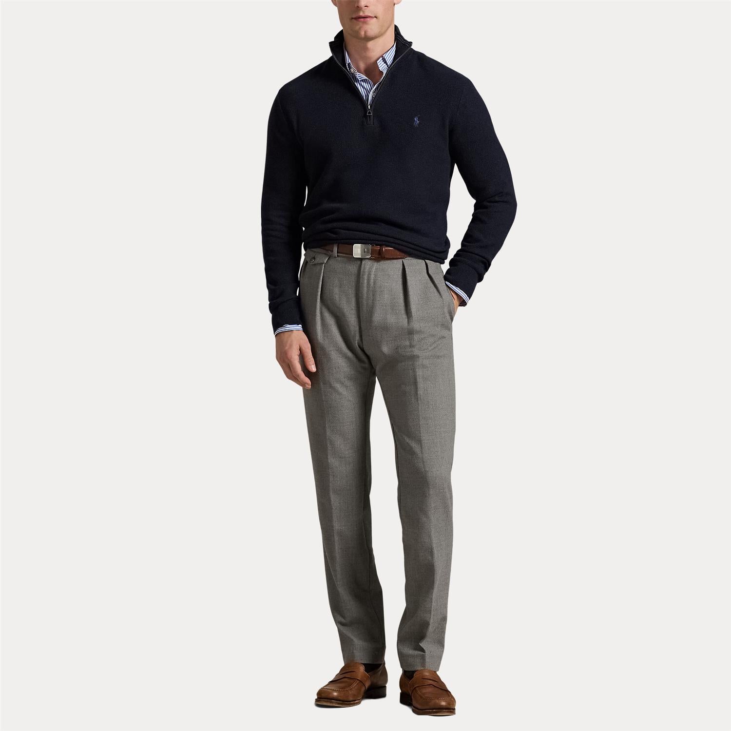 Long-Sleeve Half-Zip Pullover i marineblå styling-inspirasjon, genser fra Polo Ralph Lauren hos Image Mandal