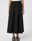 Yara Long Poplin Skirt i sort bakfra, skjørt fra Neo Noir hos Image Mandal
