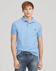 Basic Mesh Ssl Knit i blå stylet antrekk, piké fra Polo Ralph Lauren hos Image Mandal