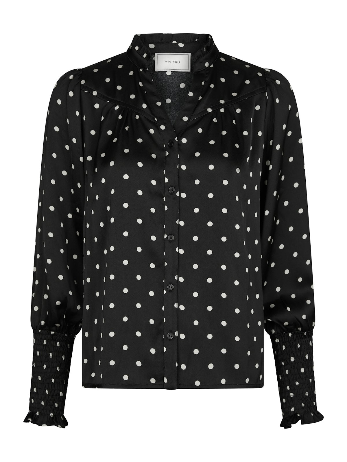 Camisa Dot Blouse i sort alternativt utsnitt, skjorte fra Neo Noir hos Image Mandal
