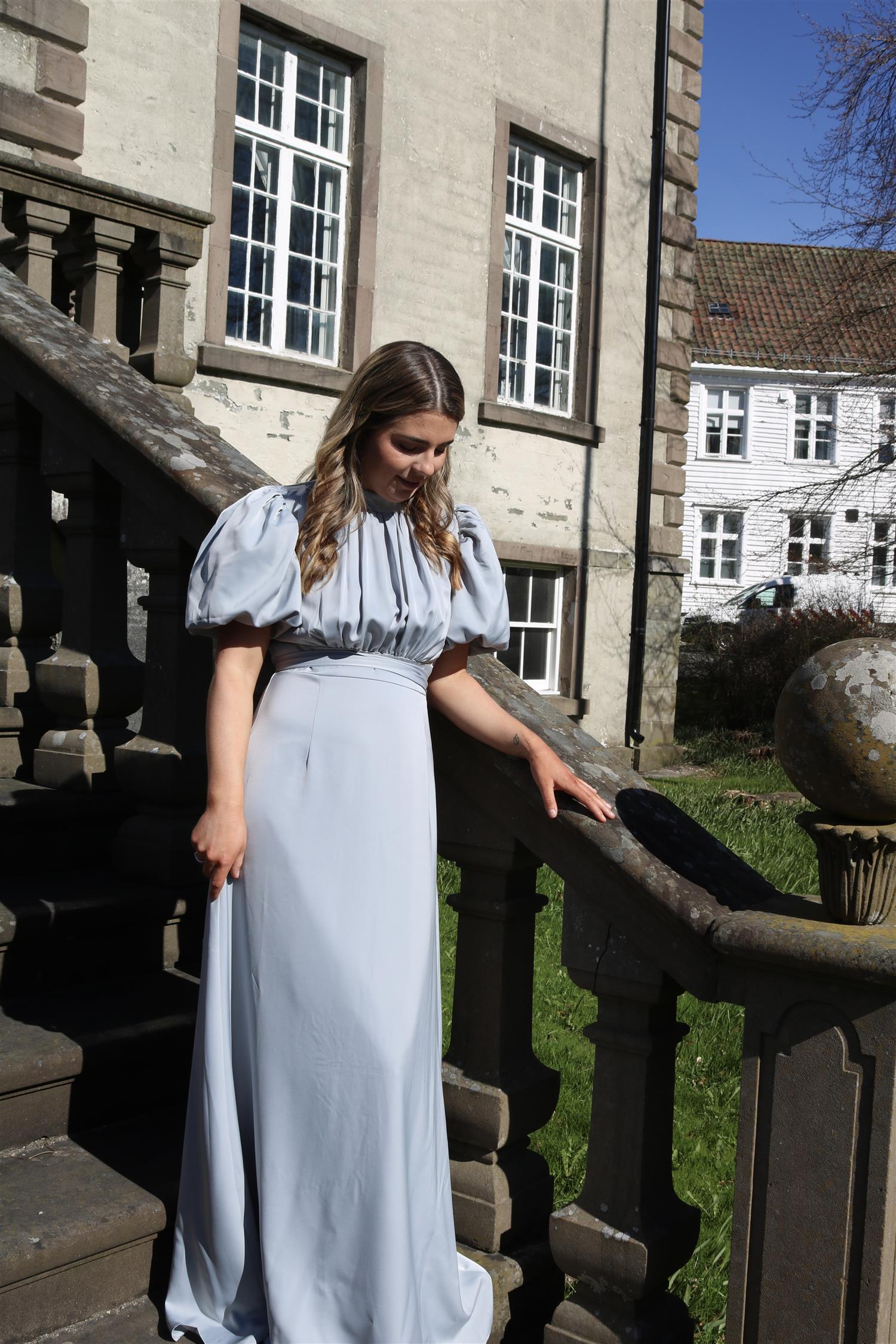 Holly Long Dress i lyseblå i bomull, kjole fra Golightly hos Image Mandal