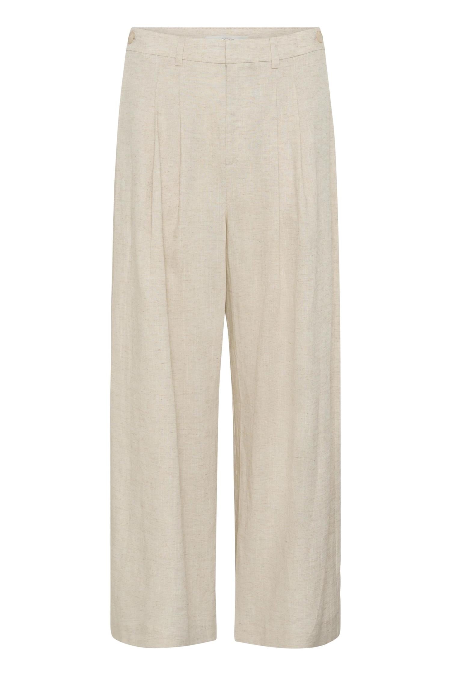 Gzriava Mw Pants i light sand melange sett fra siden, bukse fra Gestuz hos Image Mandal