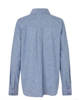 Dalinna M Shirt i blå striper sett fra siden, skjorte fra MBYM hos Image Mandal