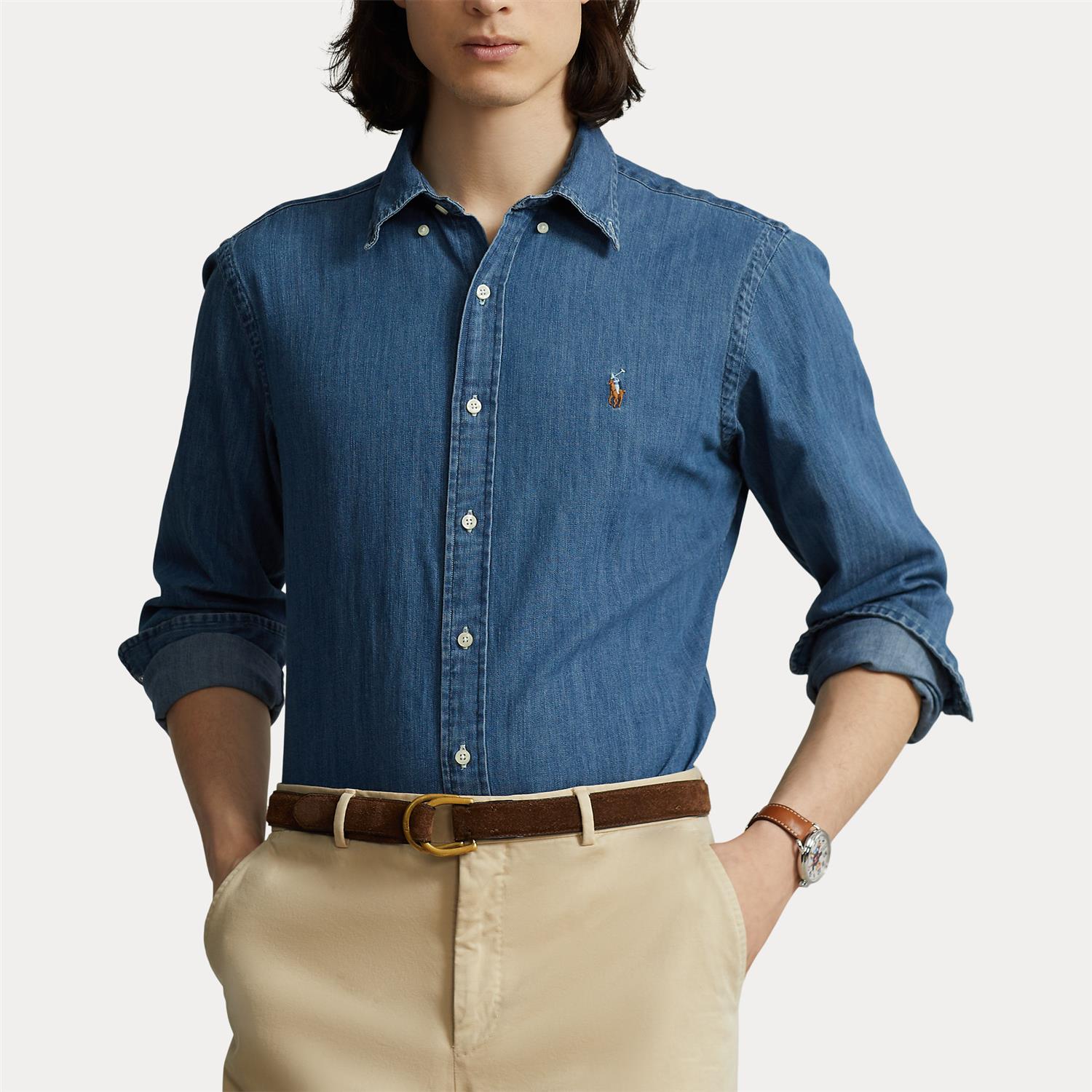 Cotton T-Shirt i marineblå alternativt utsnitt, skjorte fra Polo Ralph Lauren hos Image Mandal