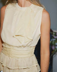 Ansol Solid Chiffon Top i light gul bakfra, topp fra Neo Noir hos Image Mandal