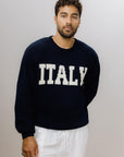 Italy Sweater i dark marineblå sett fra siden, topp fra Urban Pioneers hos Image Mandal