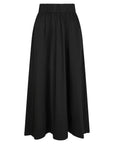 Yara Long Poplin Skirt i sort i bomull, skjørt fra Neo Noir hos Image Mandal