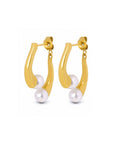 Abla - Pearl Stud Earrings Stainless Steel