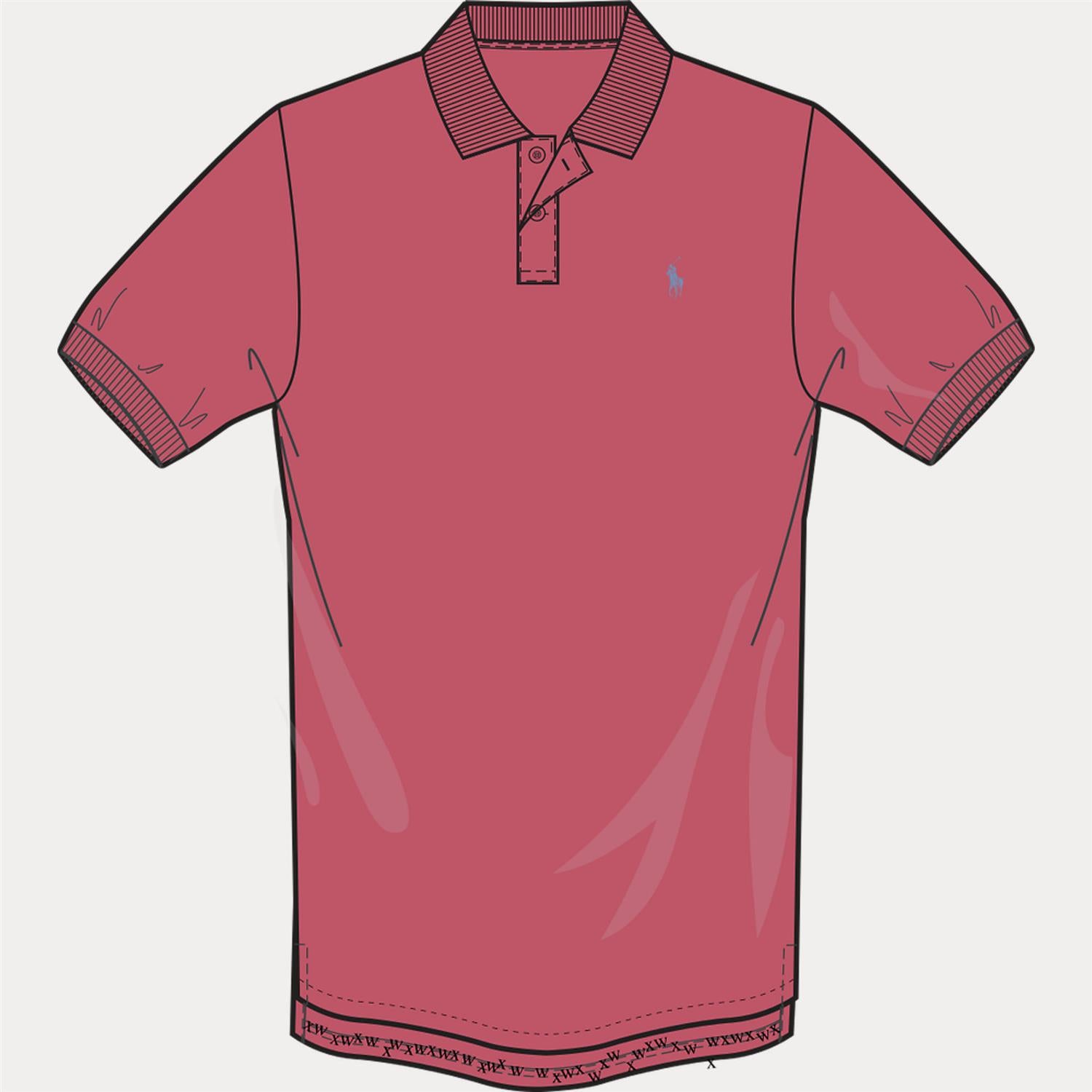 Custom Slim Knit Short-Sleeve Polo Shirt i rød styling-inspirasjon, skjorte fra Polo Ralph Lauren hos Image Mandal