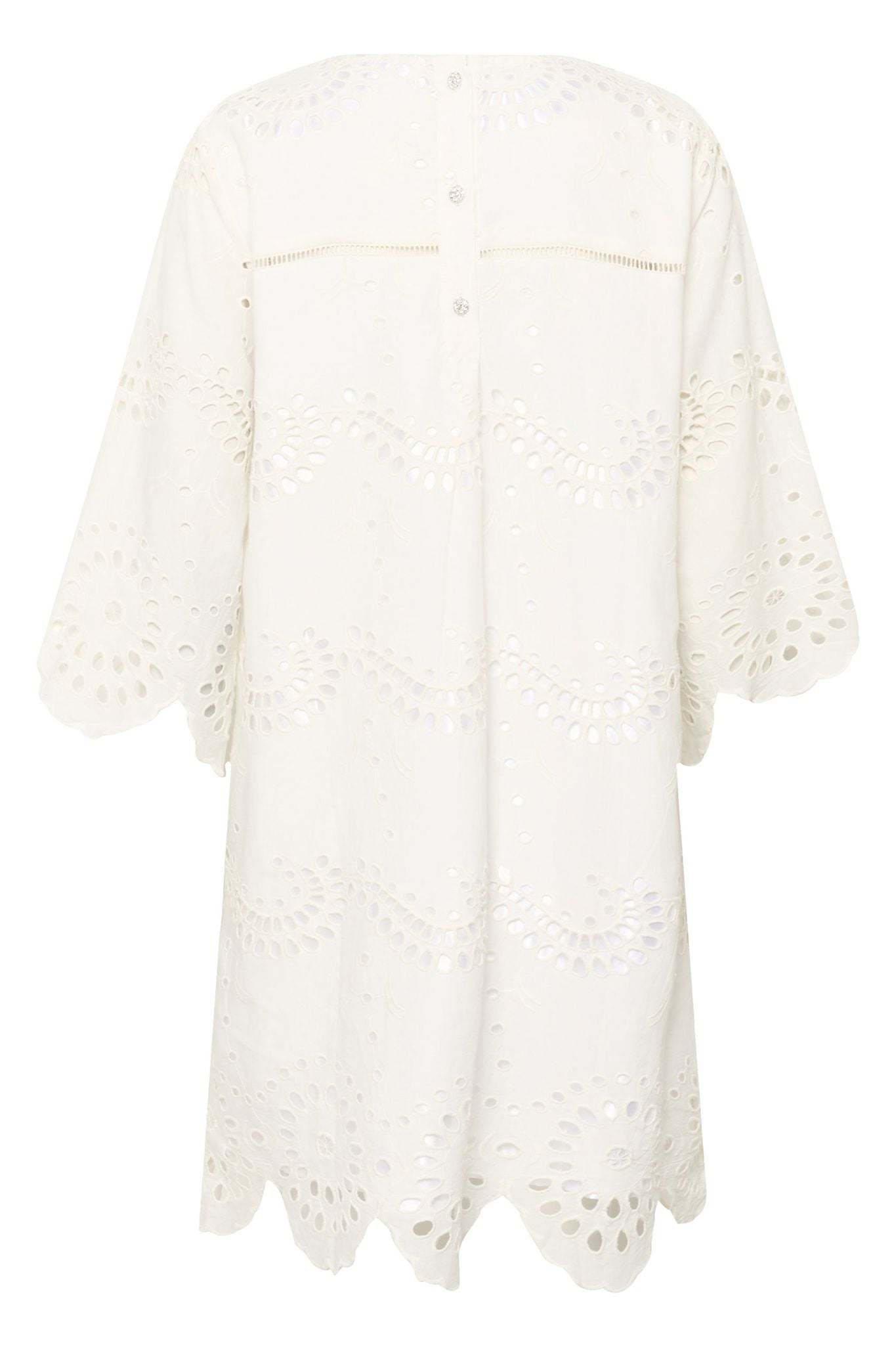 Pillettesz Dress i hvit på modell, kjole fra Saint Tropez hos Image Mandal