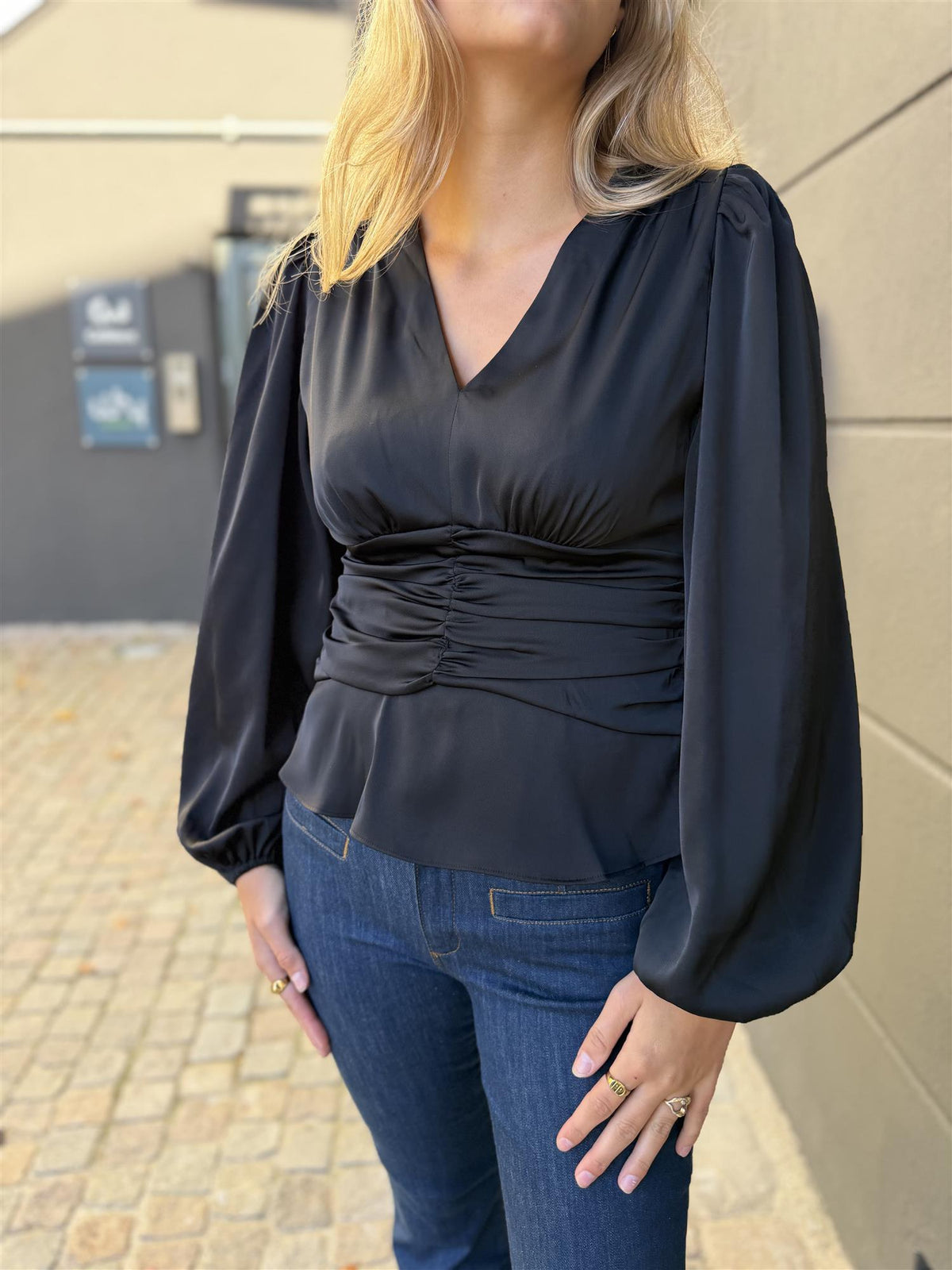 Pascal Drapy Satin Blouse