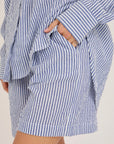 Sonja New Shorts i marineblå i bomull, shorts fra A-view hos Image Mandal