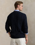 Long-Sleeve Driver Crewneck Pullover i blå sett fra siden, genser fra Polo Ralph Lauren hos Image Mandal