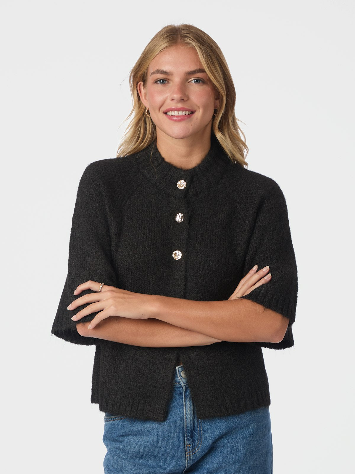 benuuta fluffy knit cardigan