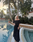 Lita Maxi Skirt. i sort bakfra, skjørt fra Ravn Ravn hos Image Mandal