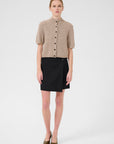 Paula Melange Wrap Skirt i sort i polyester, skjørt fra Gestuz hos Image Mandal