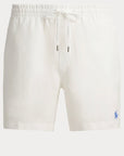 Woven shorts prepter lin i hvit nærbilde av detaljer, shorts fra Polo Ralph Lauren hos Image Mandal