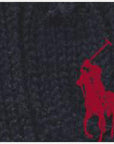Long-Sleeve Driver Crewneck Pullover i blå nærbilde av detaljer, genser fra Polo Ralph Lauren hos Image Mandal
