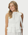 Ansol Emb Top i offwhite i bomull, topp fra Neo Noir hos Image Mandal