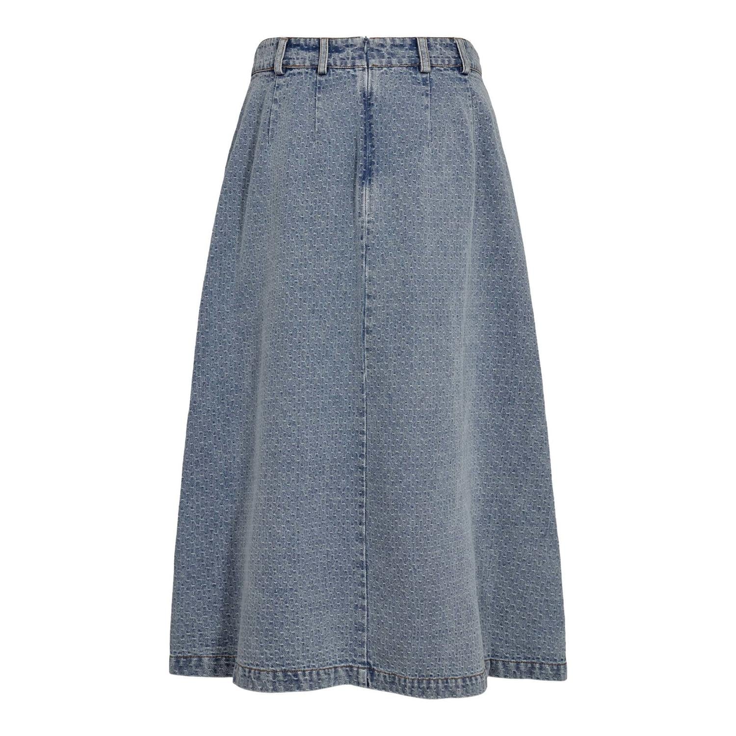 Lovacc Anya Pleat Skirt i denim blå sett fra siden, skjørt fra Co'couture hos Image Mandal