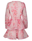 Rivana Print Chiffon Dress i rosa ekstra vinkel, kjole fra Neo Noir hos Image Mandal