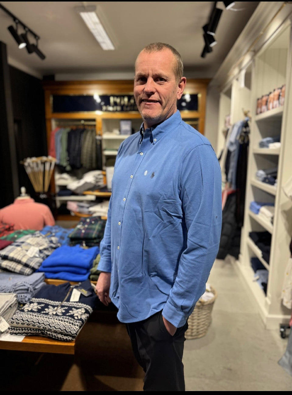 long sleeve knit blå