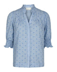 Diana Dobby S Blouse i lyseblå i bomull, skjorte fra Neo Noir hos Image Mandal