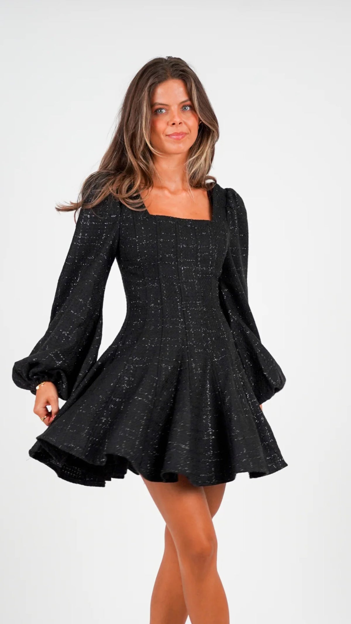 Golightly Sophie Tweed Kjole - Black