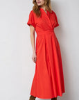 Elaracc Wrap Ss Dress i flame nærbilde av detaljer, kjole fra Co'couture hos Image Mandal
