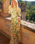 Holly Print Dress i gul bakfra, kjole fra Golightly hos Image Mandal