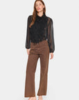 Lilja Crincle Shirt i sort i polyester, bluse fra Saint Tropez hos Image Mandal