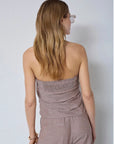 Jihocc Stripe Tube Top i brun nærbilde av detaljer, overdel fra Co'couture hos Image Mandal
