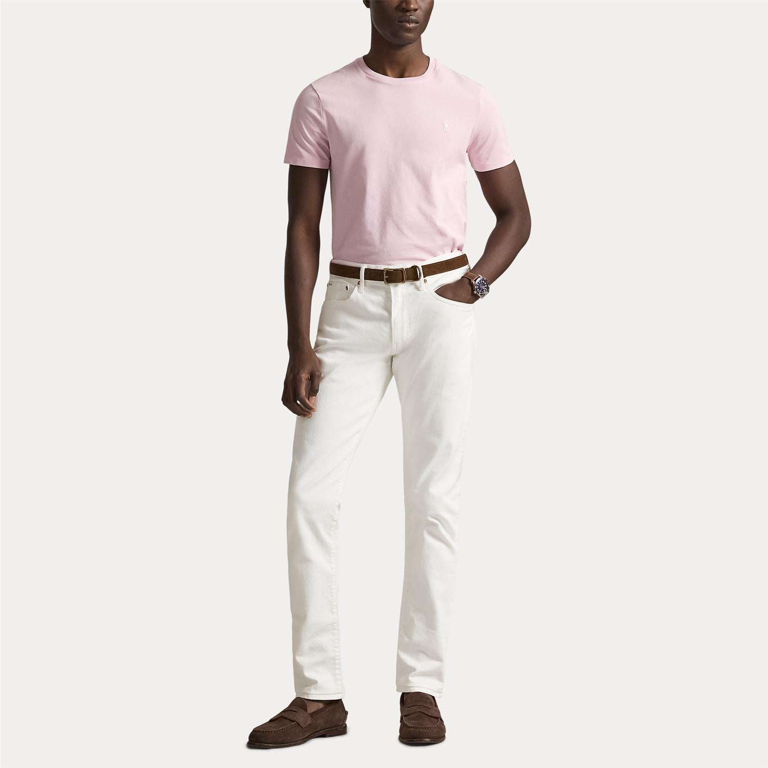 Custom Slim Crew Neck Short-Sleeve T-Shirt i rosa detaljbilde, t-skjorte fra Polo Ralph Lauren hos Image Mandal