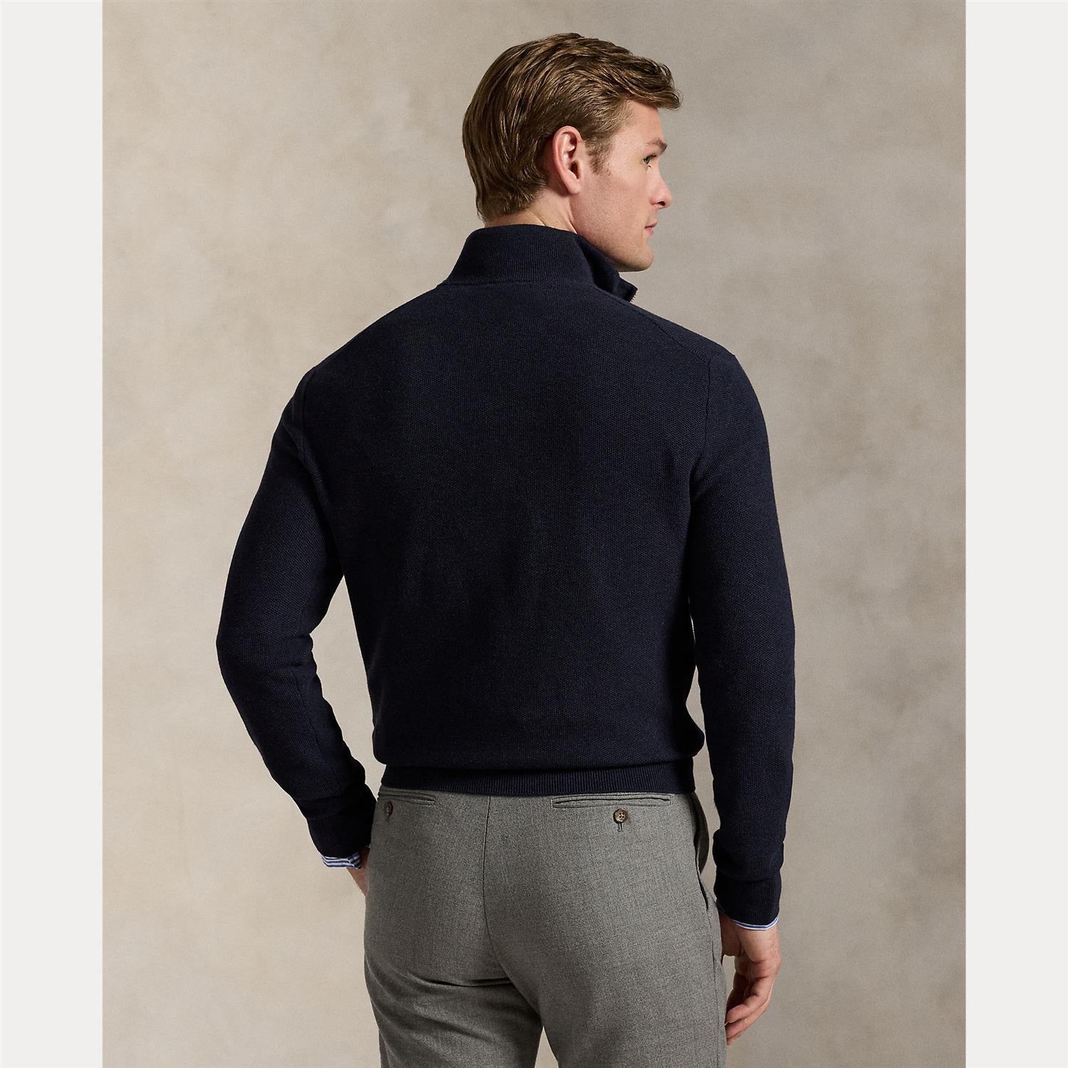 Long-Sleeve Half-Zip Pullover i marineblå ekstra vinkel, genser fra Polo Ralph Lauren hos Image Mandal