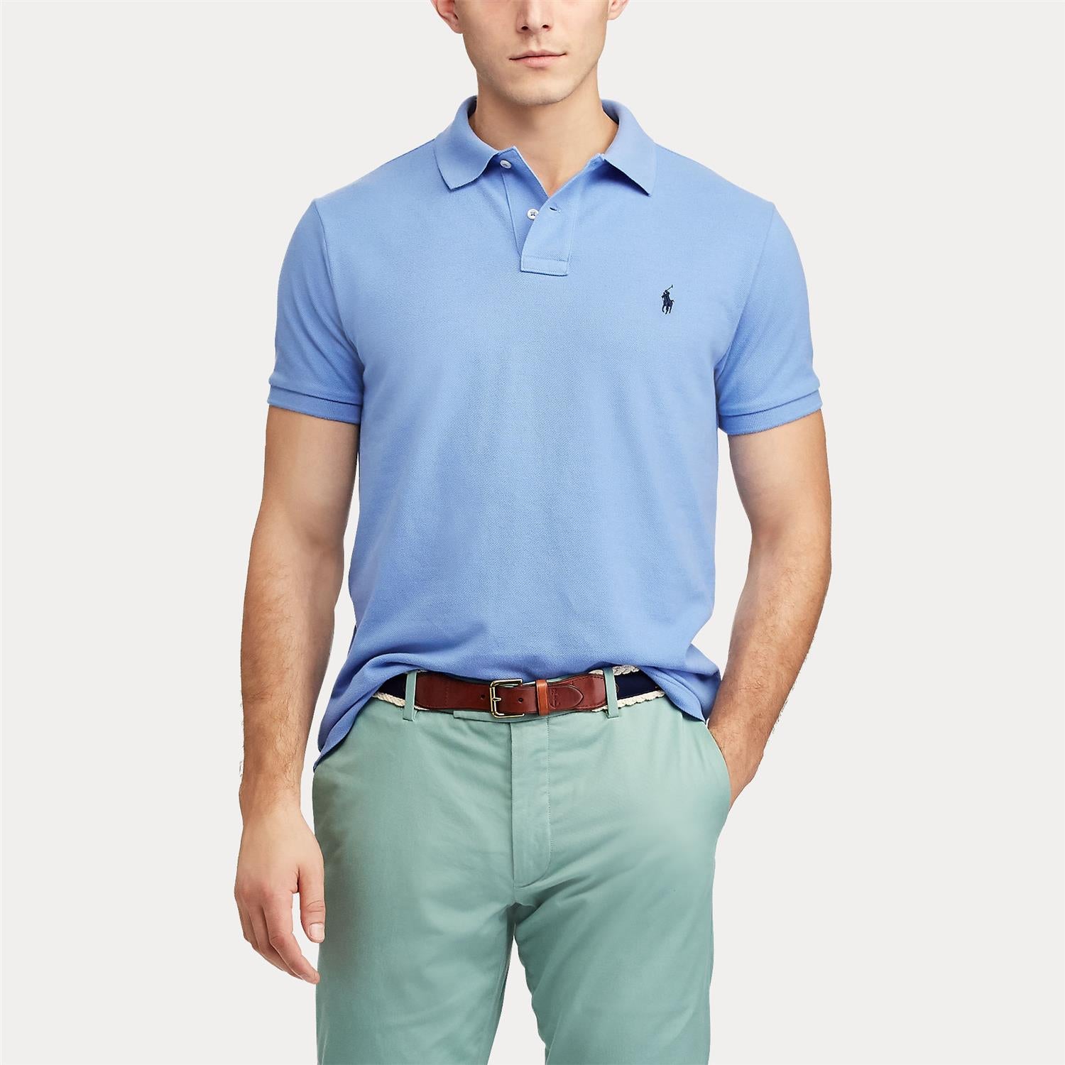Basic Mesh Ssl Knit i blå styling-inspirasjon, piké fra Polo Ralph Lauren hos Image Mandal