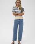 Philliasz Pullover i allure multi stripet sett fra siden, cardigan fra Saint Tropez hos Image Mandal