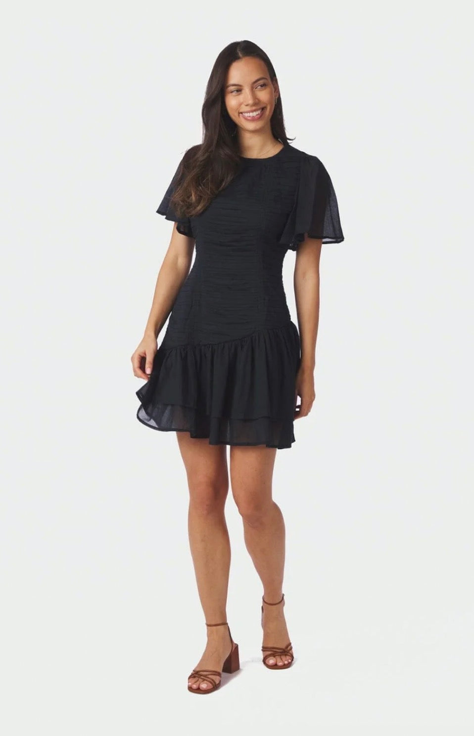 Cirkle S Voile Dress i marineblå, kjole fra Neo Noir hos Image Mandal