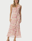 Zella Chiffon Print Dress i dus rosa stylet antrekk, kjole fra Neo Noir hos Image Mandal