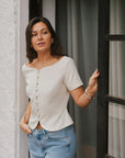 Tango Structure Top i hvit alternativt utsnitt, bluse fra Neo Noir hos Image Mandal