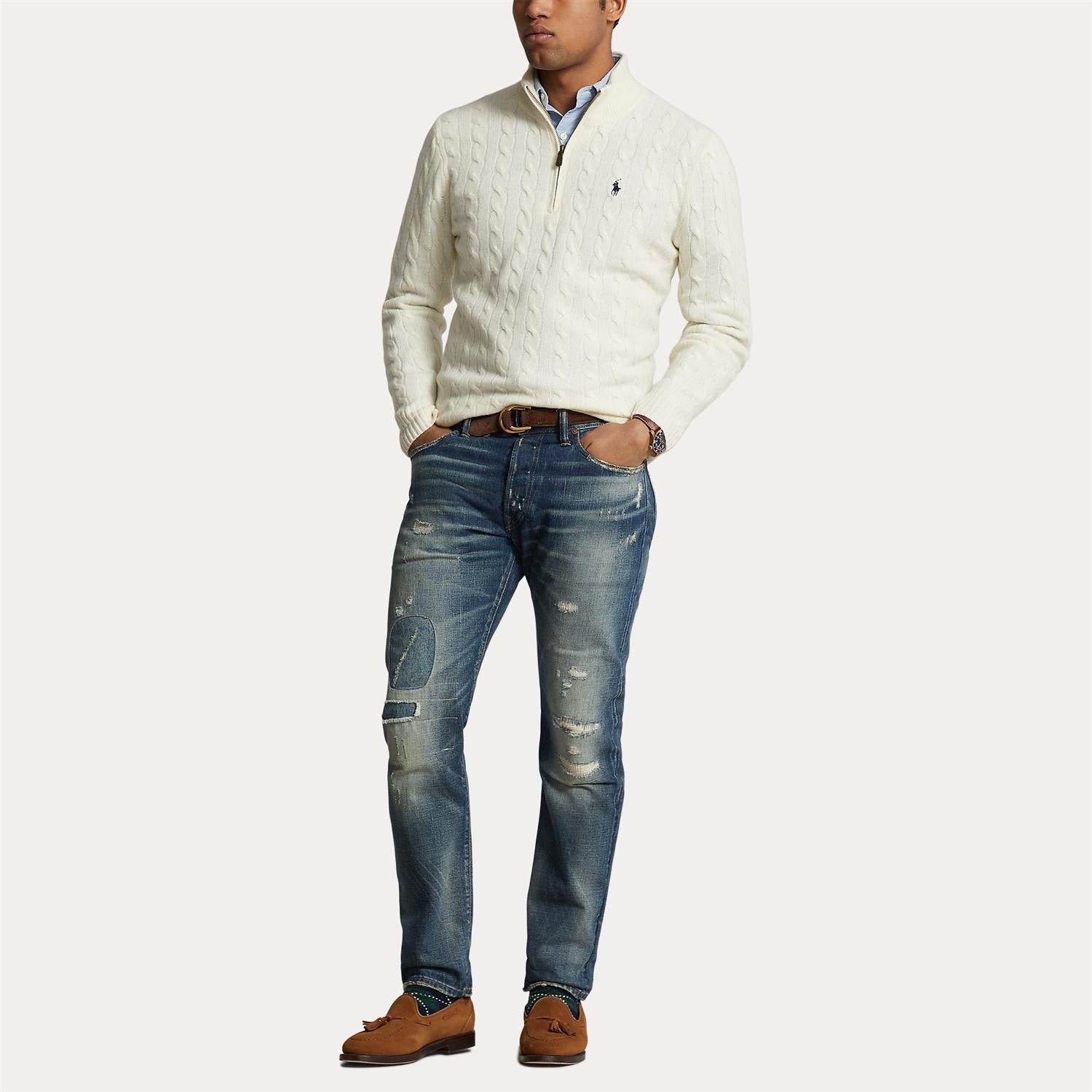 Cable-Knit Long-Sleeve ekstra vinkel, genser fra Polo Ralph Lauren hos Image Mandal