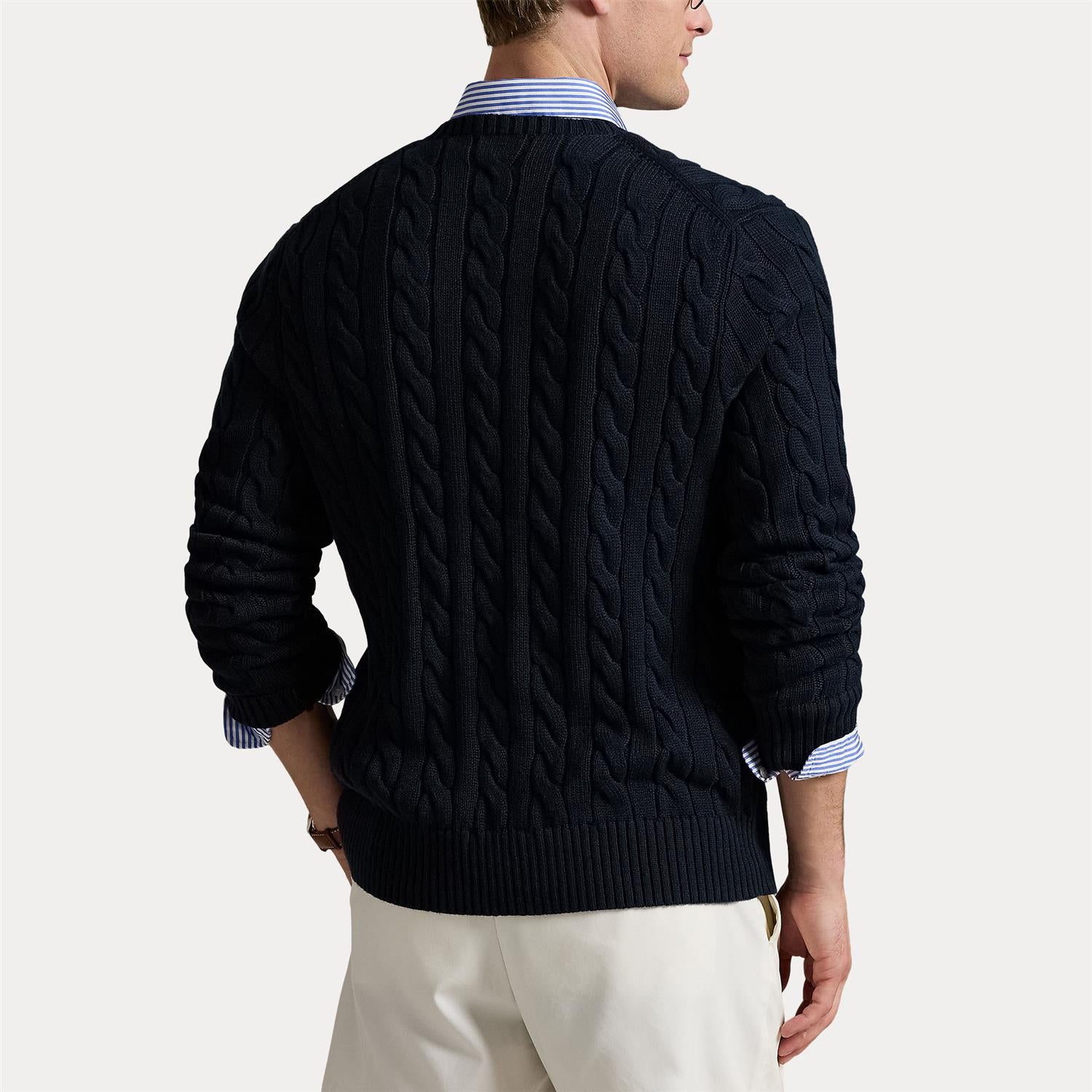 Long-Sleeve Driver Crewneck Pullover i blå alternativt utsnitt, genser fra Polo Ralph Lauren hos Image Mandal