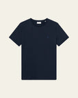 Norregaard Contrast T-shirt i mørkeblå marineblå i bomull, t-skjorte fra Les Deux hos Image Mandal