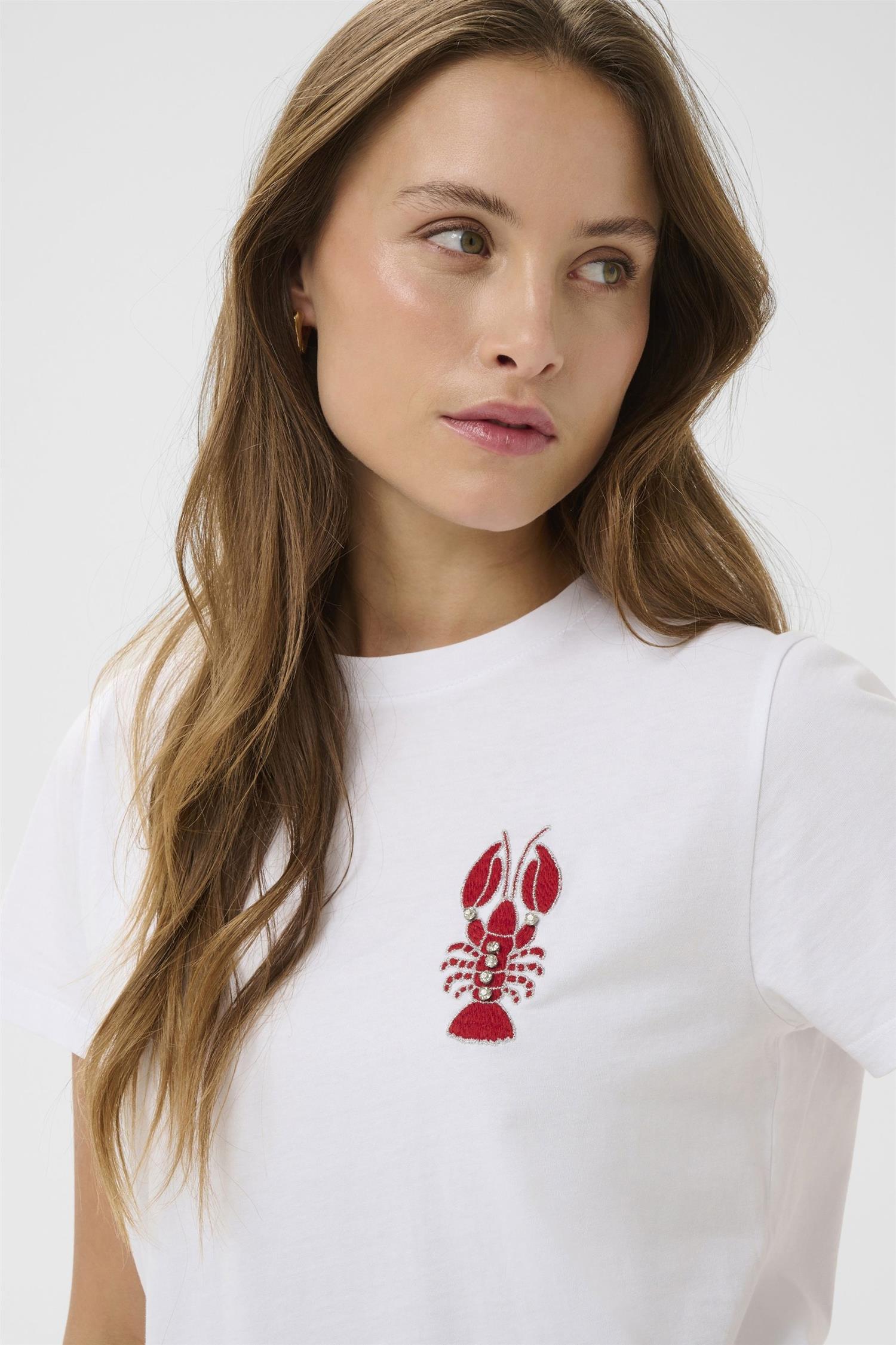 Reannasz T-shirt i bright hvit stylet antrekk, t-skjorte fra Saint Tropez hos Image Mandal